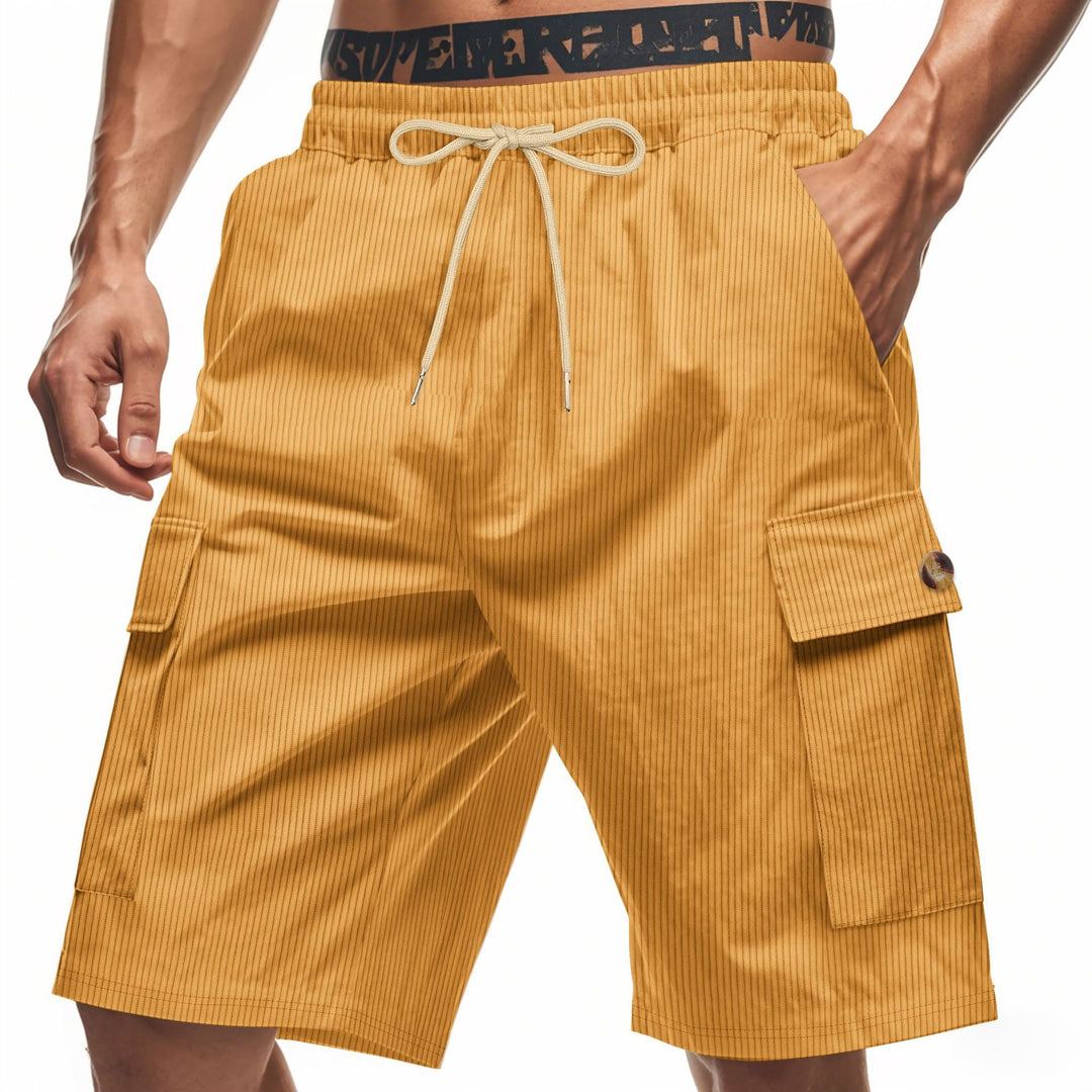 Herren Cargo-Shorts mit klassischen Streifen und praktischen Seitentaschen Aliams