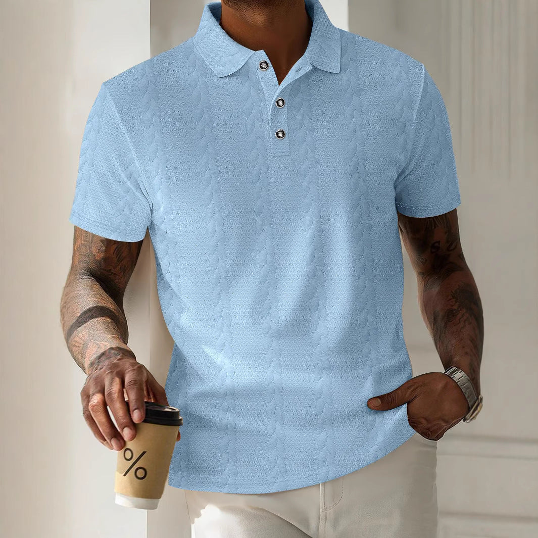 Herren Polohemd mit strukturiertem Design und eleganter Knopfleiste Aliams