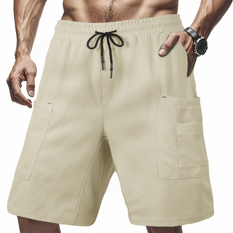 Herren praktische Cargo-Shorts mit seitlichen Taschen und verstellbarem Kordelzug Aliams