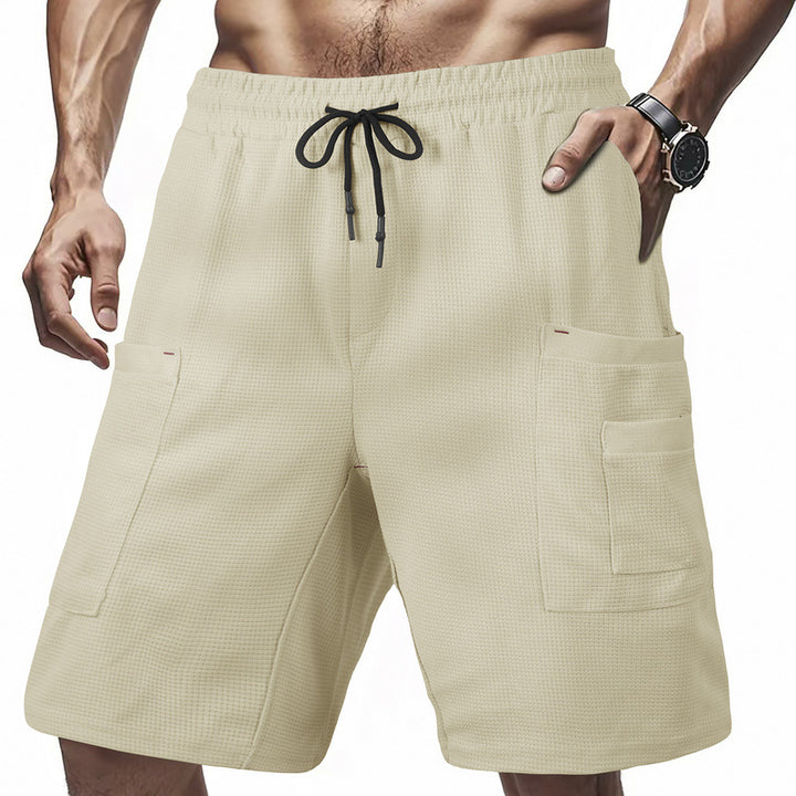 Herren praktische Cargo-Shorts mit seitlichen Taschen und verstellbarem Kordelzug Aliams