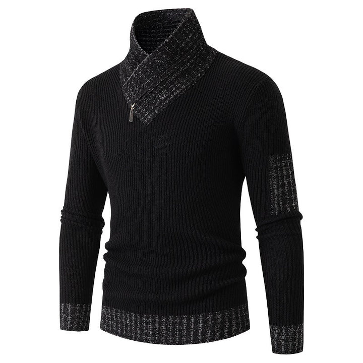 Herren Pullover mit modernem asymmetrischem Kragen und strukturiertem Design Aliams