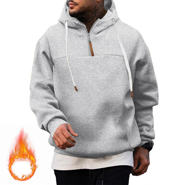 Herren Sport-Hoodie mit hohem Kragen und Reißverschluss Aliams