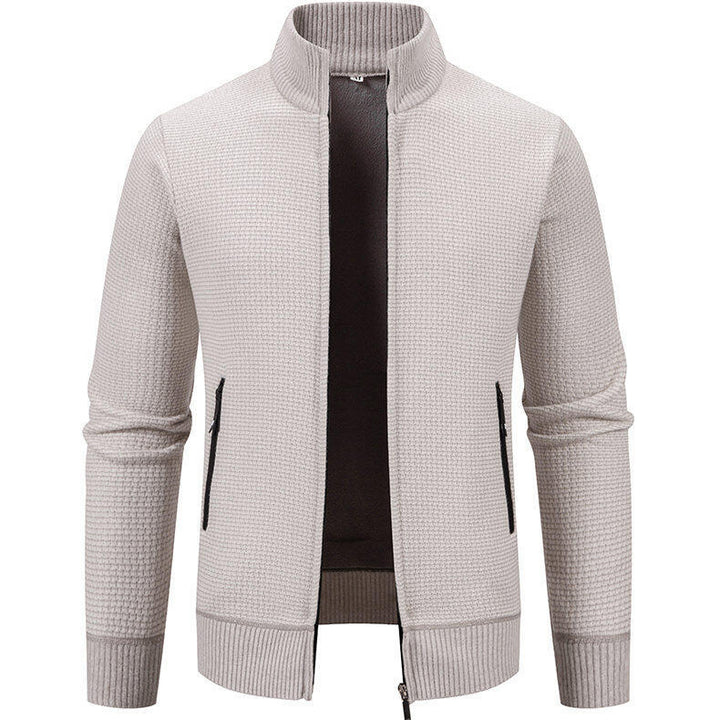 Herren Strickjacke mit modernem Zipper und seitlichen Reißverschlusstaschen Aliams