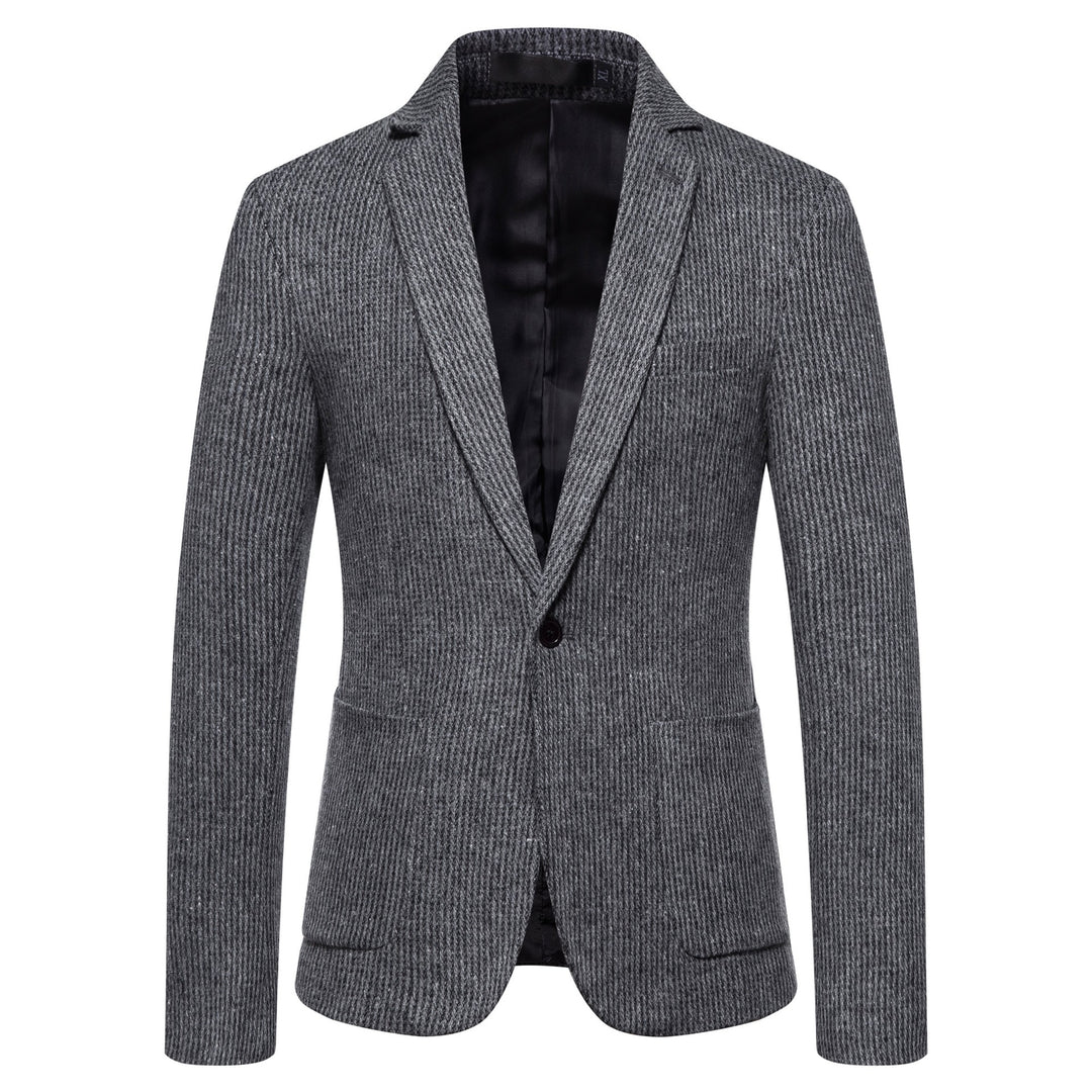Herren eleganter Strickblazer mit strukturiertem Design und schmalem Schnitt Aliams