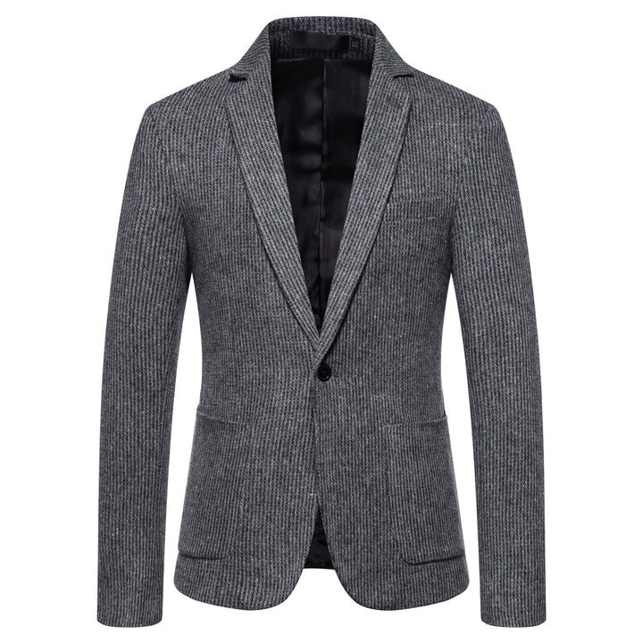 Herren eleganter Strickblazer mit strukturiertem Design und schmalem Schnitt Aliams