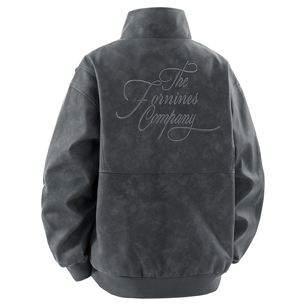 Herren Kunstlederjacke im modischen Design mit praktischem Stehkragen Aliams