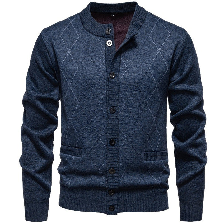 Herren stylische Strickjacke mit diamantförmigem Muster Aliams