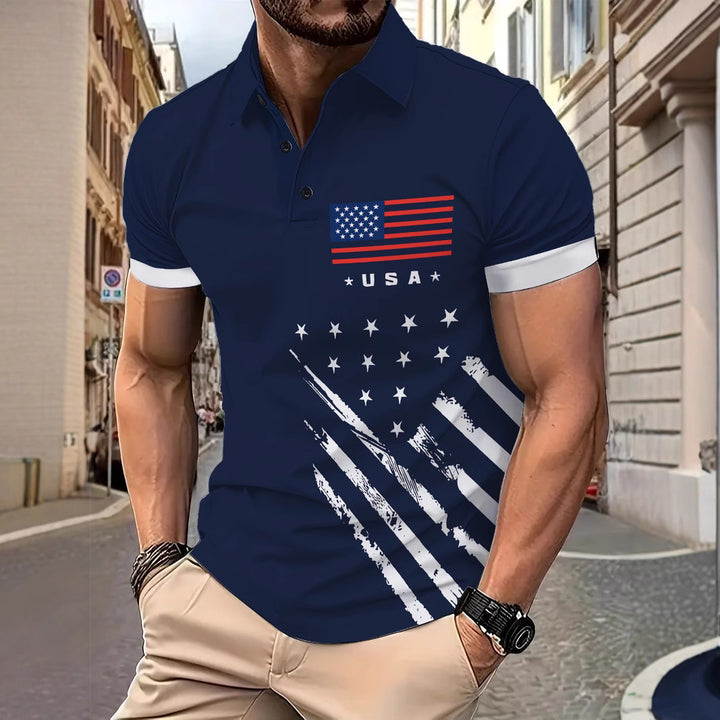 Herren Poloshirt mit stylischem Grafikdesign Aliams