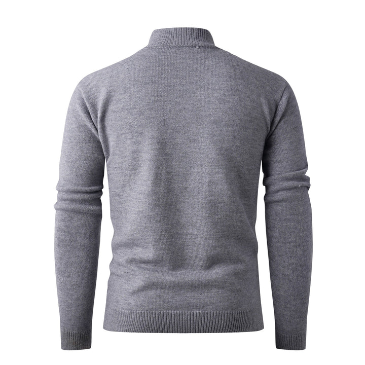 Herren Eleganter Strickpullover mit hohem Kragen und Reißverschluss Aliams