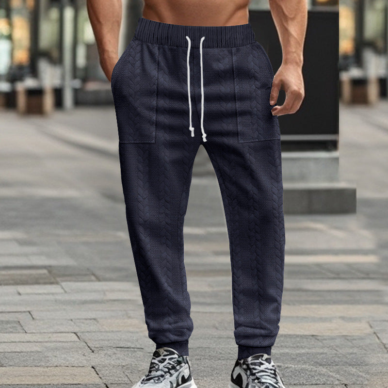 Herren bequeme Jogginghose mit strukturiertem Design und elastischem Bund Aliams