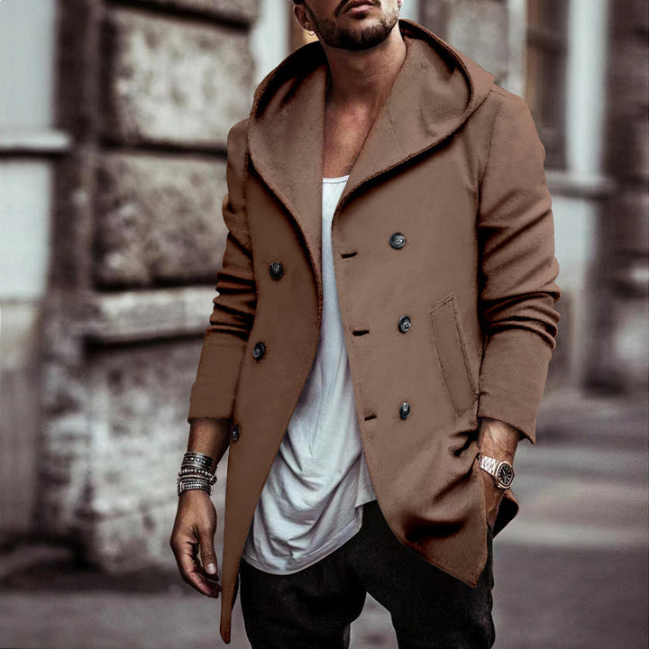 Herren Überziehjacke mit Kapuze und stylischem Stehkragen Aliams