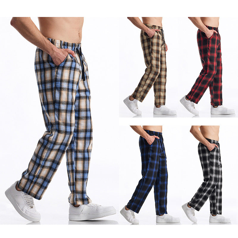 Herren bequeme Freizeithose mit Karomuster Aliams