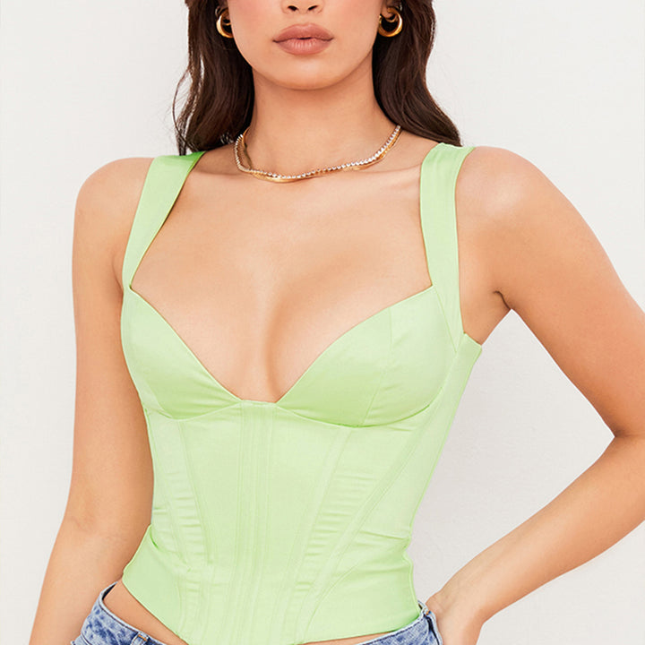 Damen Corsagen-Oberteil mit verstellbaren Trägern und figurformendem Schnitt Aliams