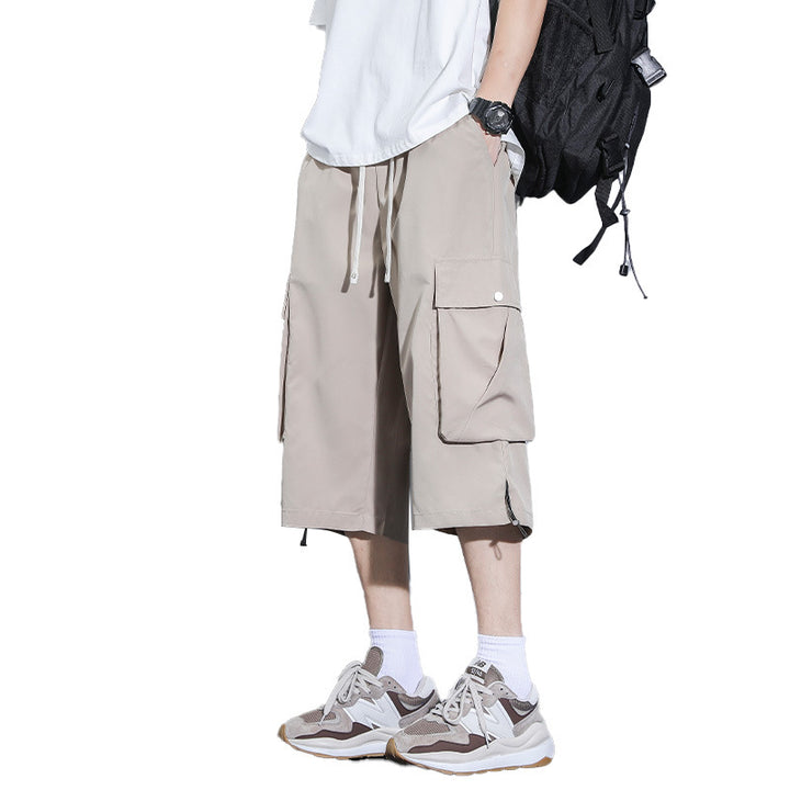 Herren praktische Cargo-Shorts mit mehreren Taschen und verstellbarem Bund Aliams