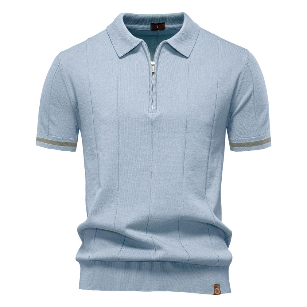 Herren Polohemd mit kurzer Knopfleiste und strukturiertem Design Aliams