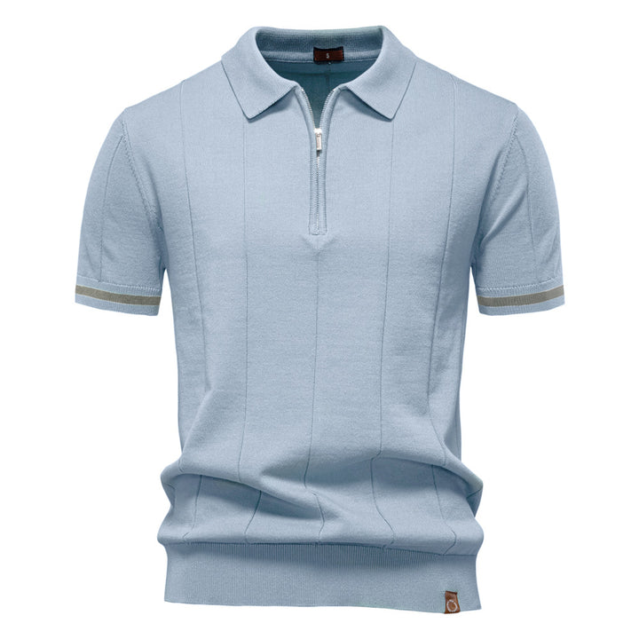 Herren Polohemd mit kurzer Knopfleiste und strukturiertem Design Aliams