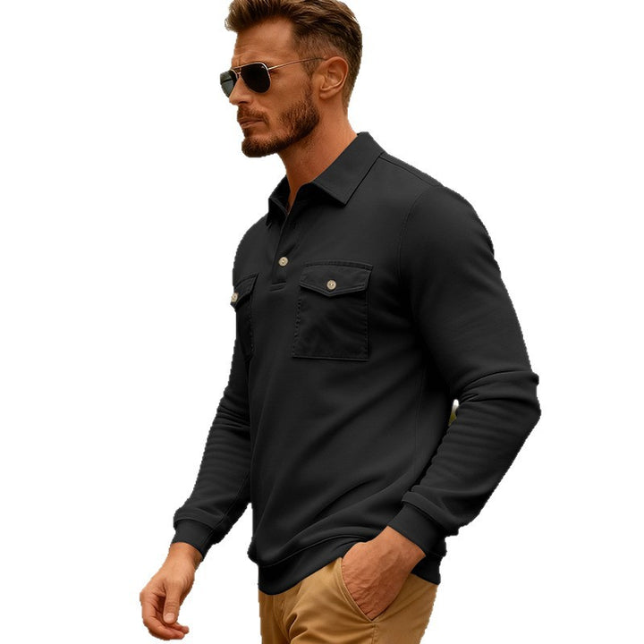 Herren elegantes Poloshirt mit praktischen Brusttaschen und hochwertigem Baumwollmix Aliams