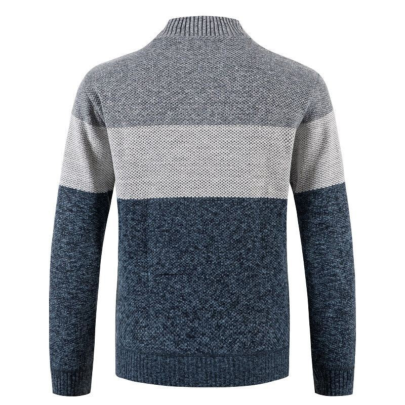 Herren Strickjacke mit modernem Zipper und stilvollem Karomuster Aliams