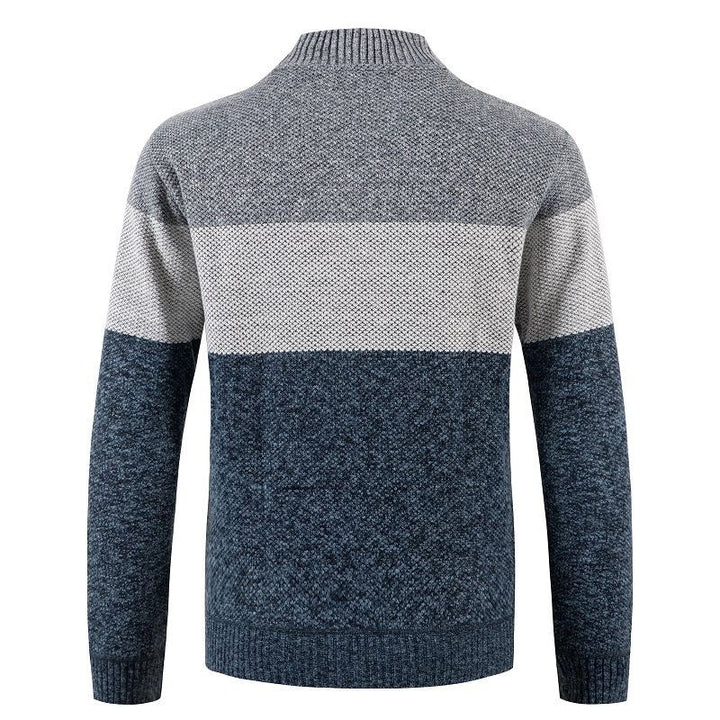 Herren Strickjacke mit modernem Zipper und stilvollem Karomuster Aliams