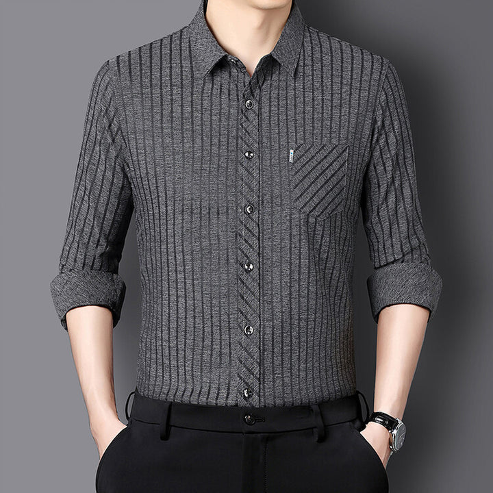 Herren stilvolles Slim-Fit Langarmhemd mit strukturiertem Design Aliams