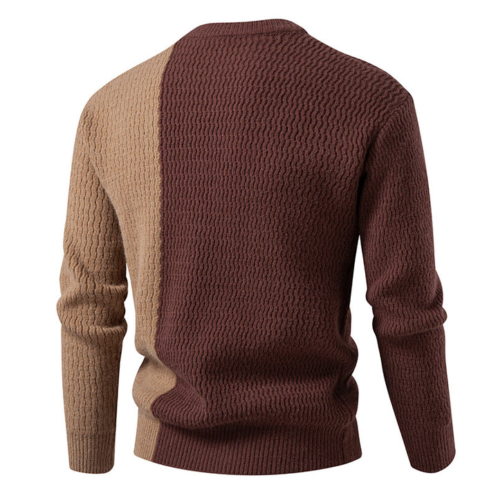 Herren Grobstrickpullover mit asymmetrischem Muster und dekorativem Detail Aliams