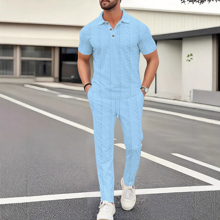 Herren Freizeitanzug mit strukturiertem Oberteil und bequemen Jogginghosen Aliams