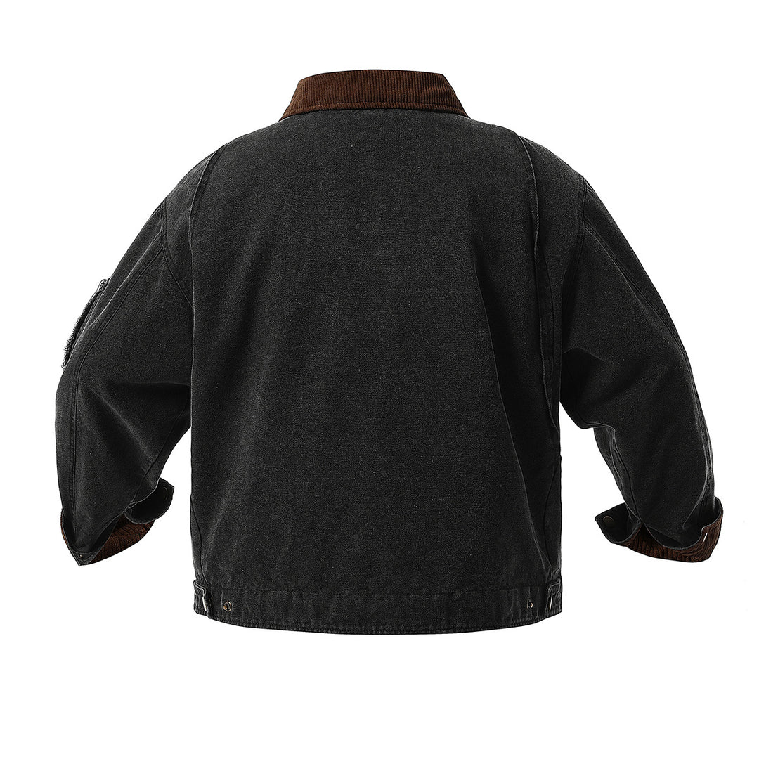 Herren urbane Übergangsjacke mit strukturiertem Stehkragen und zahlreichen praktischen Taschen Aliams
