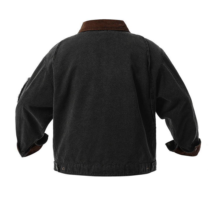 Herren urbane Übergangsjacke mit strukturiertem Stehkragen und zahlreichen praktischen Taschen Aliams