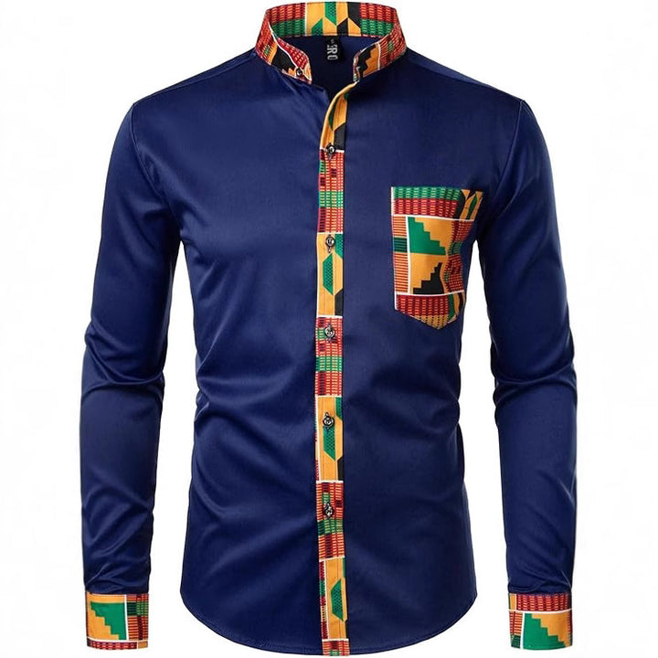 Herren Hemd mit ethnischen Akzenten Aliams