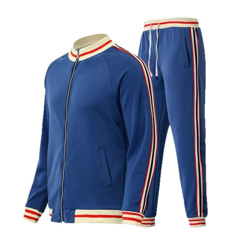 Herren Sportliches Freizeitanzug-Set mit kontrastierenden Streifen Aliams