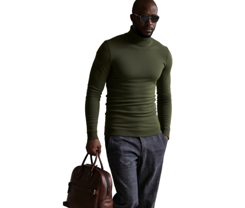 Herren rollkragen pullover mit feiner Struktur Aliams