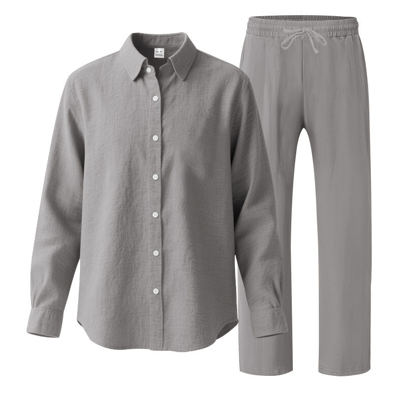 Herren Casual Freizeitanzug mit Oberteil und elastischer Hose Aliams