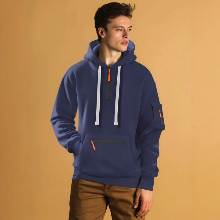 Herren sportlicher Hoodie mit praktischen Taschen und modischem Reißverschluss Aliams