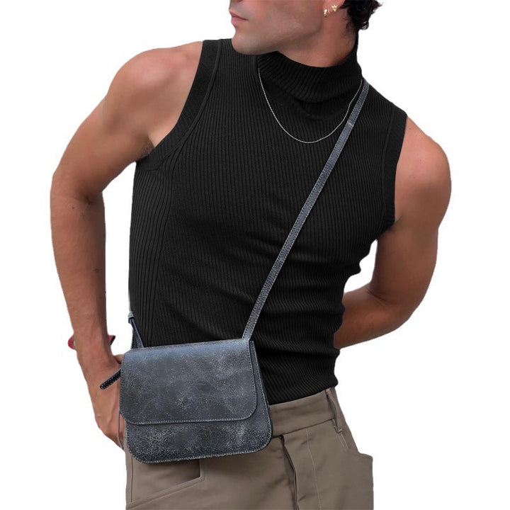 Damen ärmelloses Sporttop mit hochziehbarem Kragen Aliams