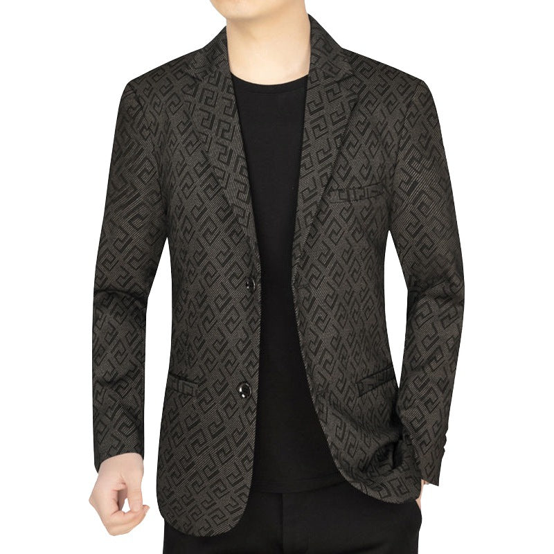 Herren Blazer Jacke Elegante mit Geometrischem Muster Aliams
