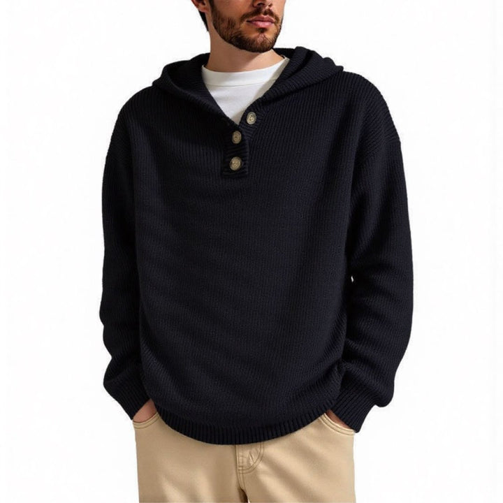 Herren Kapuzenpullover mit strukturiertem Zopfmuster Aliams