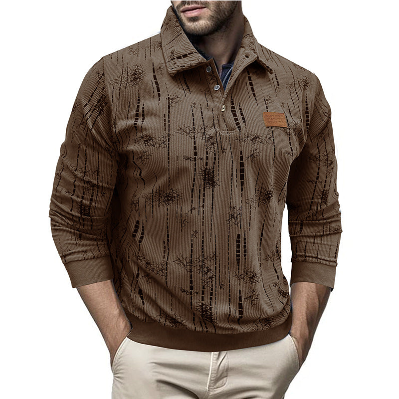Herren Pullover mit Stehkragen und modischem Muster Aliams