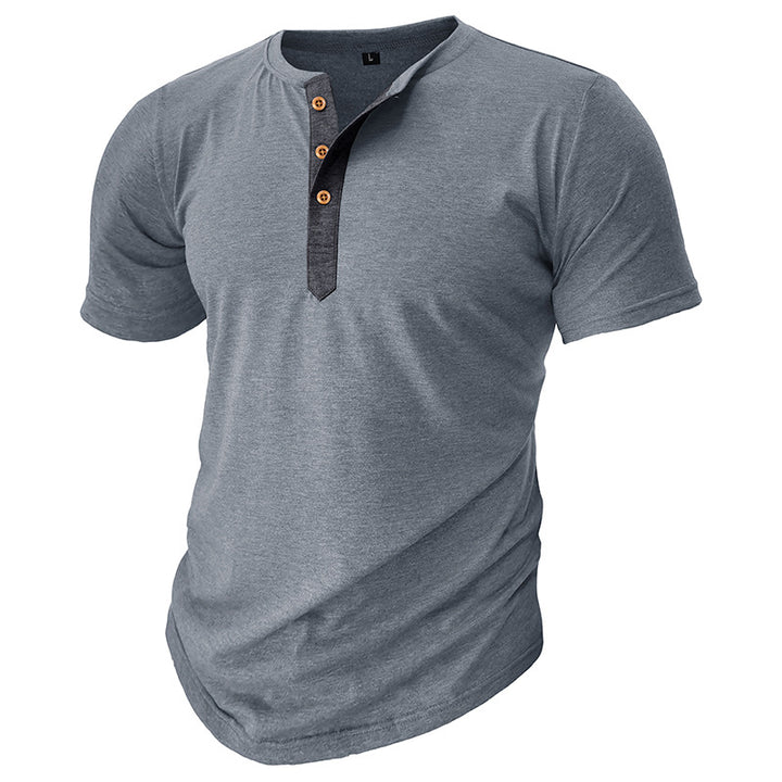 Herren Henley T-Shirt mit Knöpfen und lässigem Schnitt Aliams