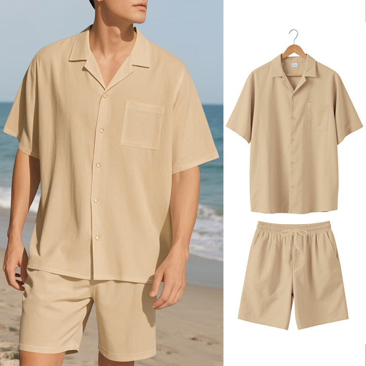 Herren Urlaubsgarnitur mit atmungsaktivem Kurzarmhemd und Shorts Aliams