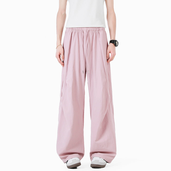 Unisex elegante Freizeithose mit hohem Bund und lockerer Passform Aliams
