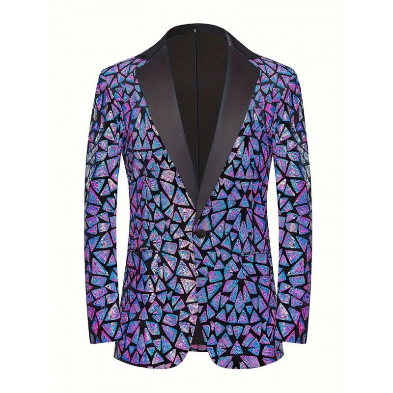 Herren Glamouröser Pailletten-Blazer mit hochwertigem Satin-Finish Aliams