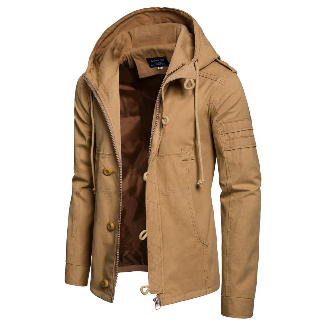 Herren funktionale Outdoor-Jacke mit hohem Kragen und praktischen Taschen Aliams