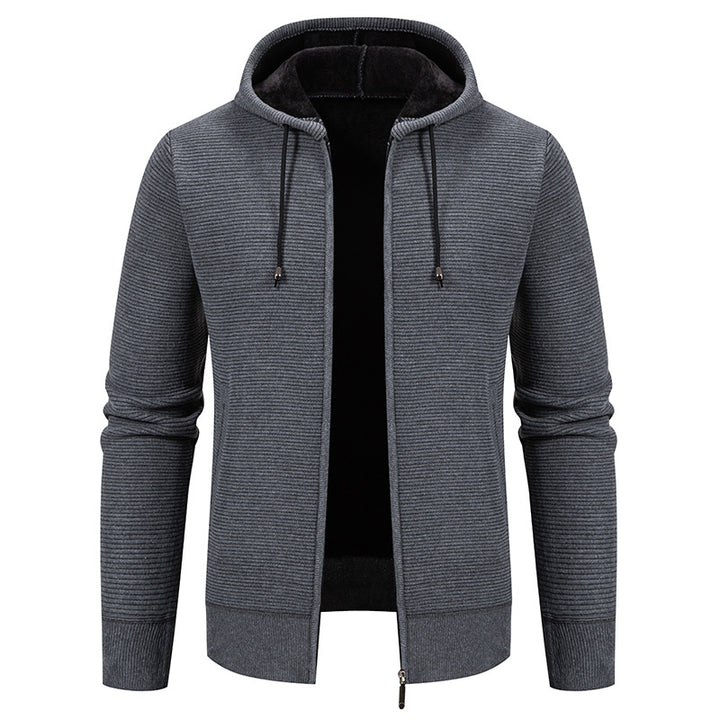 Herren sportliche Fleecejacke mit hohem Kragen und Reißverschluss Aliams