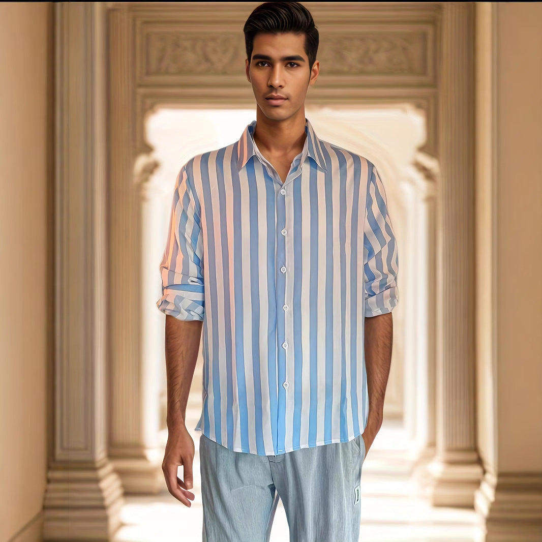 Herren gestreiftes Businesshemd Aliams