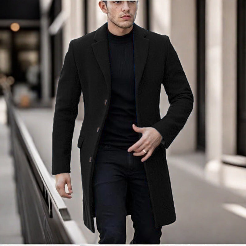 Herren eleganter Wollmantel mit schmalem Schnitt Aliams