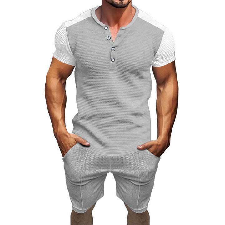Herren Sportliches Kurzarm-Shirt und Shorts Set Aliams