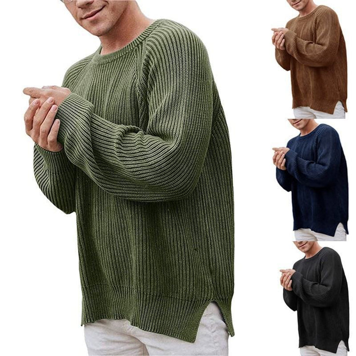 Herren eleganter Strickpullover mit strukturiertem Design und modernem Schnitt Aliams