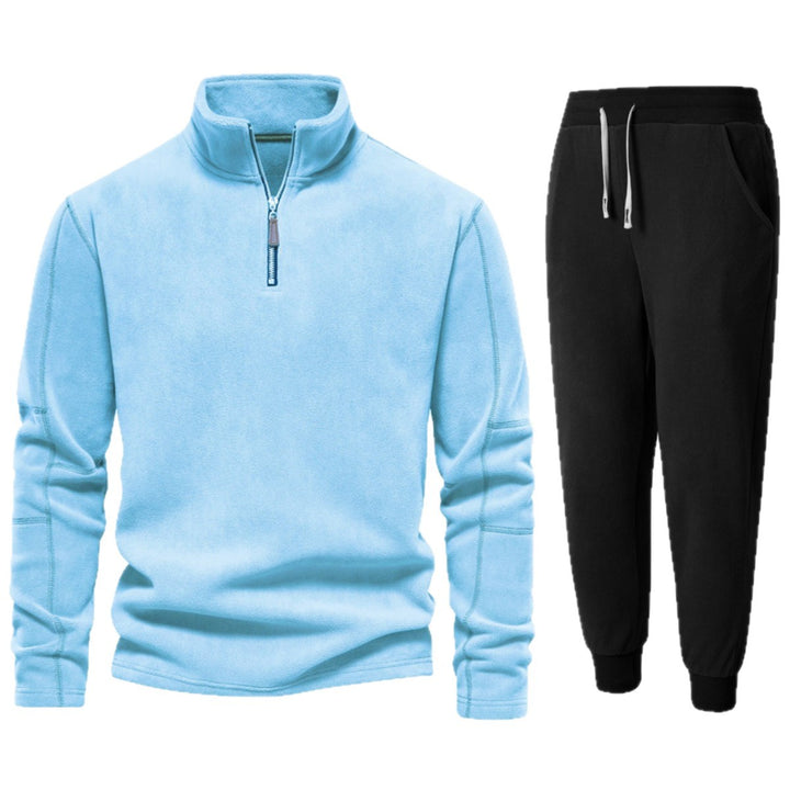 Herren Fleece-Relaxanzug mit Stehkragen und langen Hosen Aliams