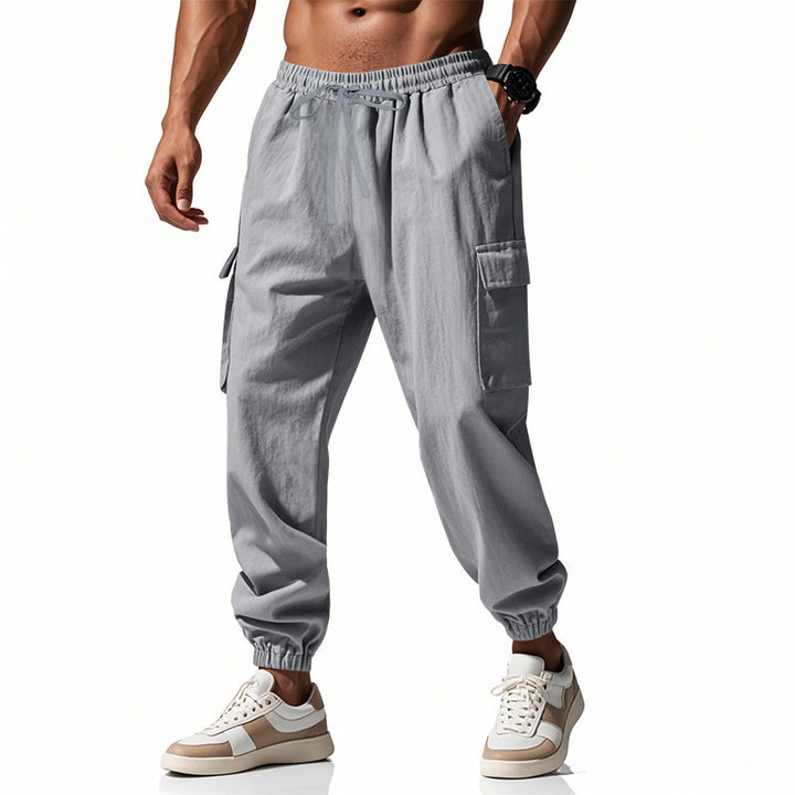 Herren Bequeme Cargo-Hose mit elastischem Bund Aliams