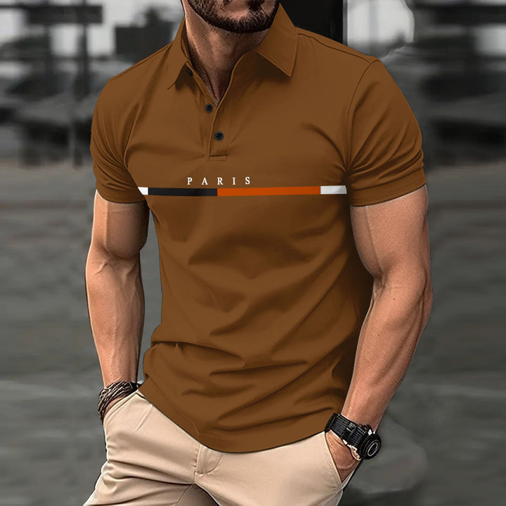 Herren Poloshirt mit modischem Grafikelement Aliams